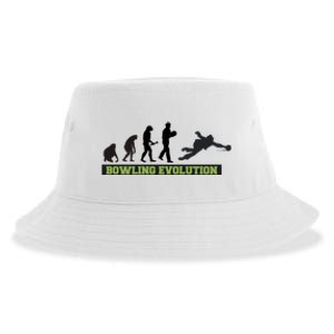 Funny Human Bowling Evolution Pin Ball Bowler Player Sustainable Bucket Hat