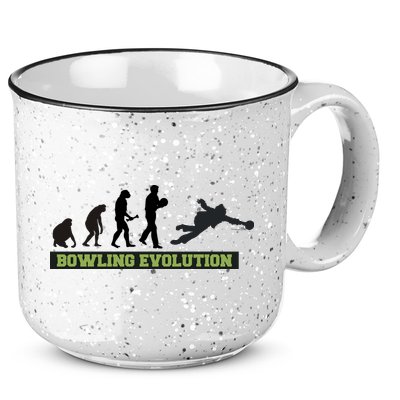 Funny Human Bowling Evolution Pin Ball Bowler Player 15oz Campfire Ceramic Mug