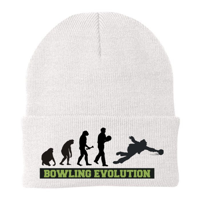 Funny Human Bowling Evolution Pin Ball Bowler Player Knit Cap Winter Beanie