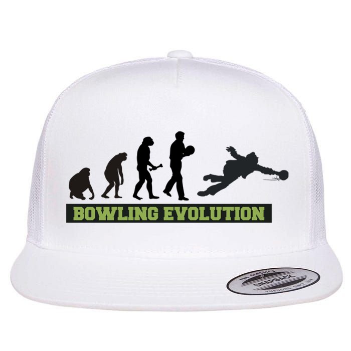 Funny Human Bowling Evolution Pin Ball Bowler Player Flat Bill Trucker Hat