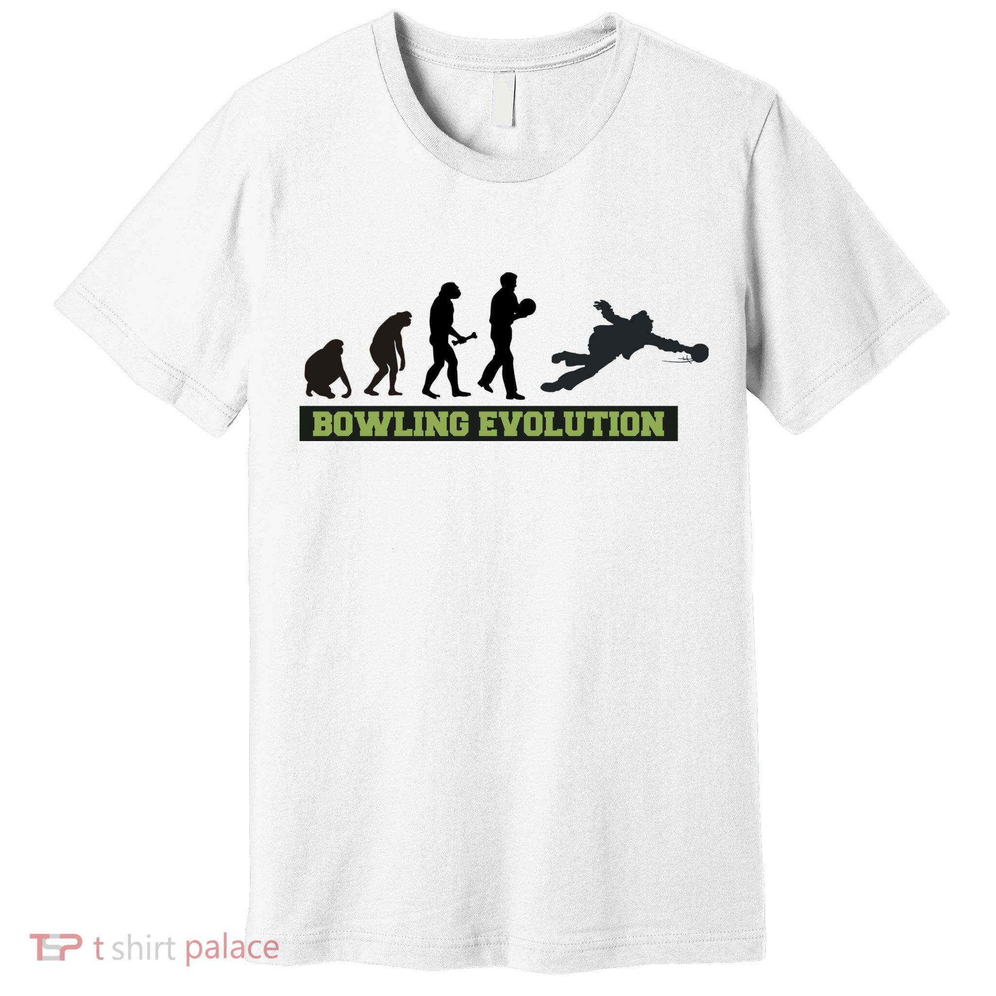 Funny Human Bowling Evolution Pin Ball Bowler Player Premium T-Shirt