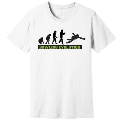 Funny Human Bowling Evolution Pin Ball Bowler Player Premium T-Shirt