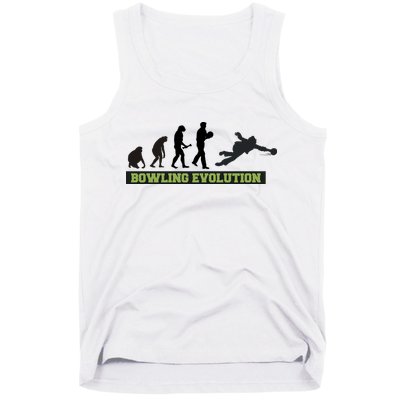 Funny Human Bowling Evolution Pin Ball Bowler Player Tank Top