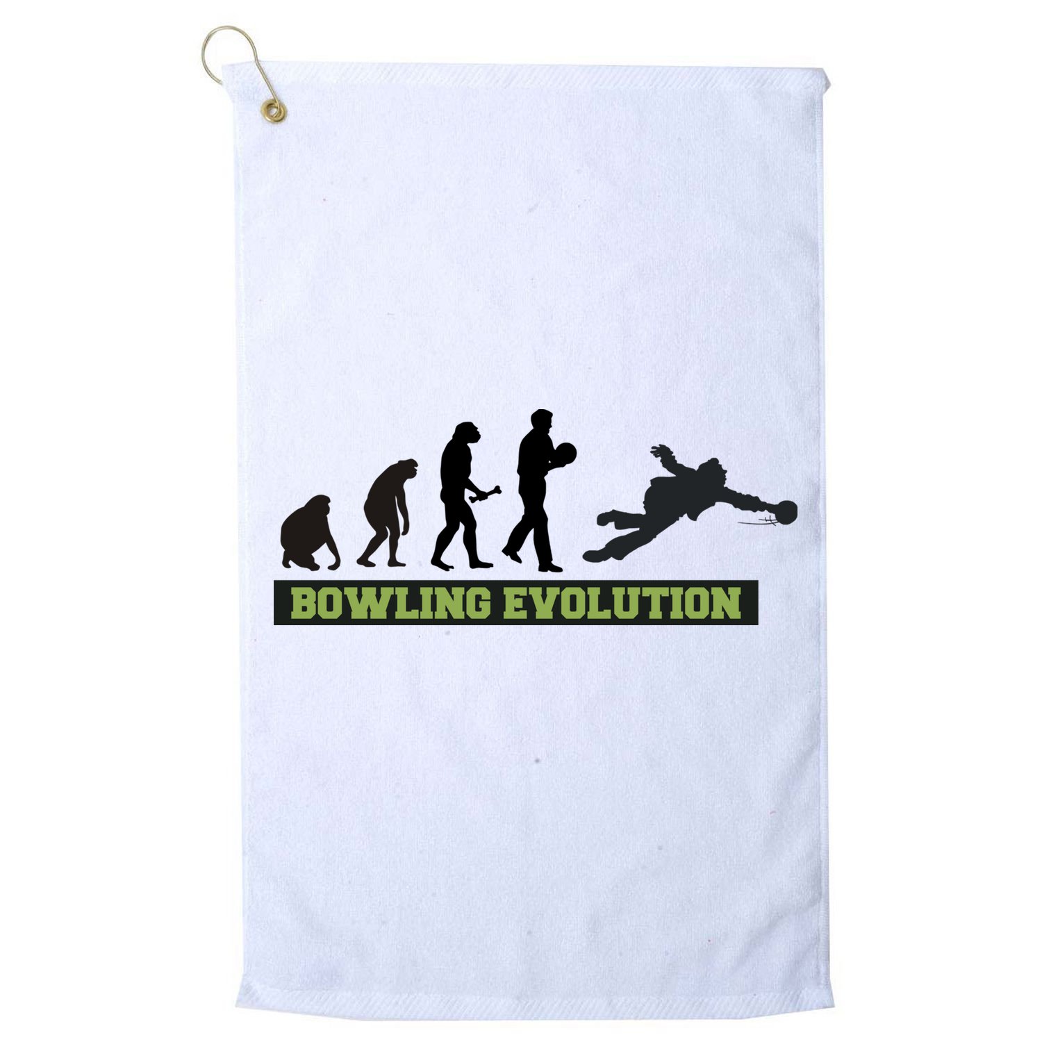 Funny Human Bowling Evolution Pin Ball Bowler Player Golf Towel