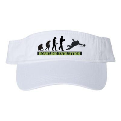 Funny Human Bowling Evolution Pin Ball Bowler Player Valucap Bio-Washed Visor