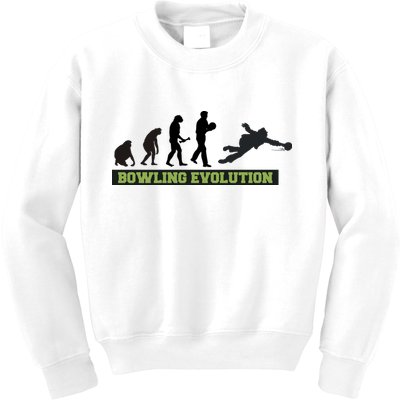 Funny Human Bowling Evolution Pin Ball Bowler Player Kids Sweatshirt