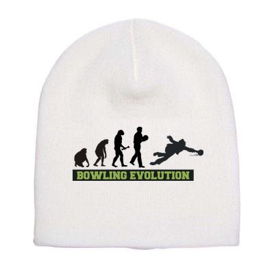 Funny Human Bowling Evolution Pin Ball Bowler Player Short Acrylic Beanie