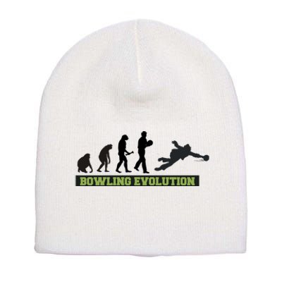 Funny Human Bowling Evolution Pin Ball Bowler Player Short Acrylic Beanie