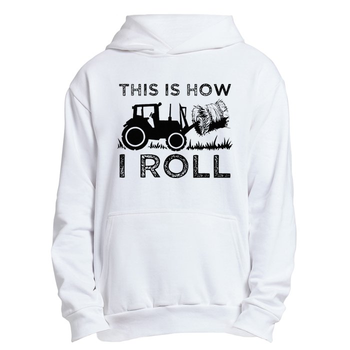 Funny Hay Bale How I Roll Gift Cool Farmer Tractor Driver Urban Pullover Hoodie