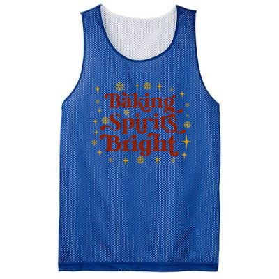 Funny Holiday Baker Baking Spirits Bright Christmas Gift Mesh Reversible Basketball Jersey Tank