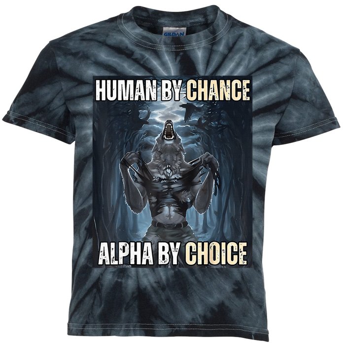 Funny Human By Chance Alpha By Choice Kids Tie-Dye T-Shirt