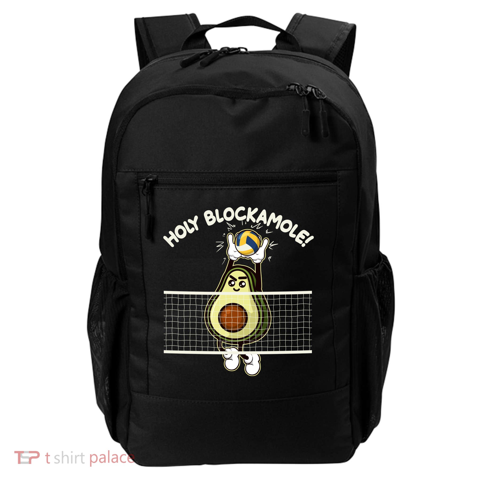 Funny Holy Blockamole Avocado Volleyball Backpack