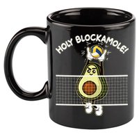 Funny Holy Blockamole Avocado Volleyball 11oz C Handle Ceramic Mug