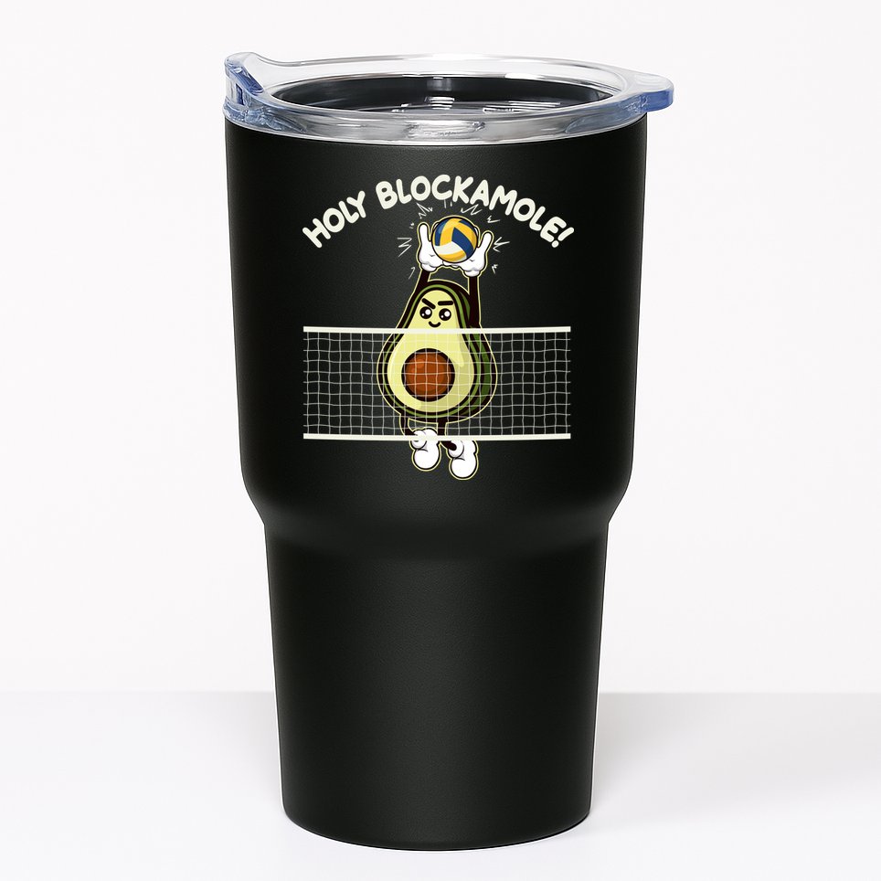 Funny Holy Blockamole Avocado Volleyball Tumbler