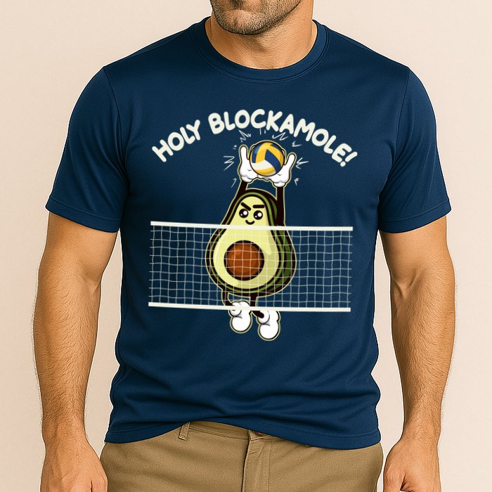 Funny Holy Blockamole Avocado Volleyball Cooling Performance Crew T-Shirt