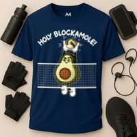 Funny Holy Blockamole Avocado Volleyball Cooling Performance Crew T-Shirt