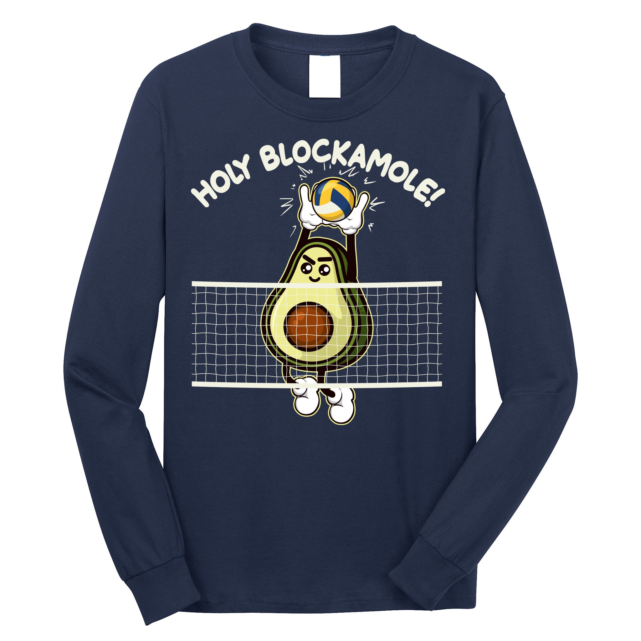 Funny Holy Blockamole Avocado Volleyball Long Sleeve Shirt