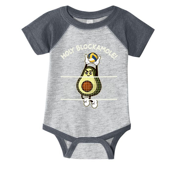 Funny Holy Blockamole Avocado Volleyball Infant Baby Jersey Bodysuit