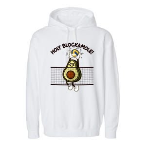 Funny Holy Blockamole Avocado Volleyball Garment-Dyed Fleece Hoodie