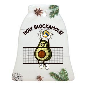 Funny Holy Blockamole Avocado Volleyball Ceramic Bell Ornament