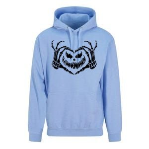 Funny Halloween Bones Costume Skeleton Hand Heart Sign Cool Gift Unisex Surf Hoodie