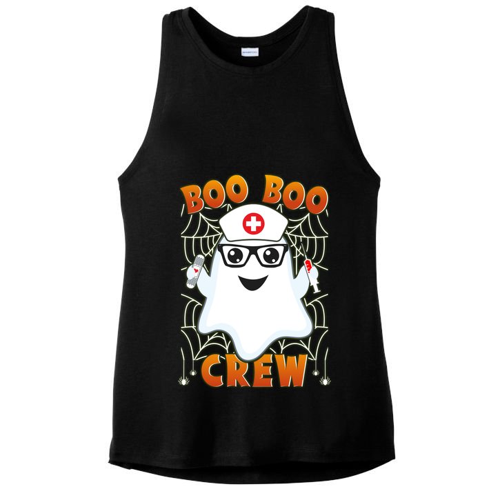Funny Halloween Boo Boo Crew Ghost Nurse Ladies PosiCharge Tri-Blend Wicking Tank