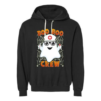 Funny Halloween Boo Boo Crew Ghost Nurse Garment-Dyed Fleece Hoodie