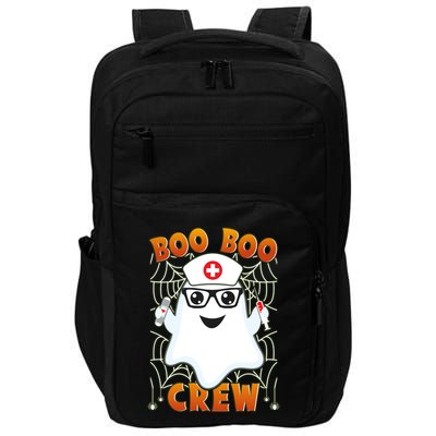 Funny Halloween Boo Boo Crew Ghost Nurse Impact Tech Backpack