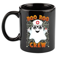 Funny Halloween Boo Boo Crew Ghost Nurse 11oz C Handle Ceramic Mug