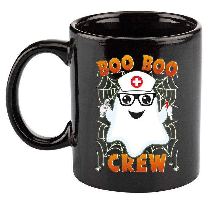 Funny Halloween Boo Boo Crew Ghost Nurse 11oz C Handle Ceramic Mug