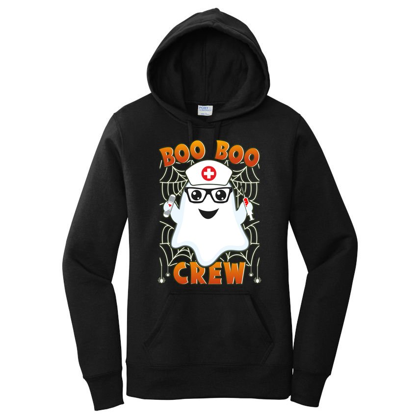 Funny Halloween Boo Boo Crew Ghost Nurse Women's Pullover Hoodie
