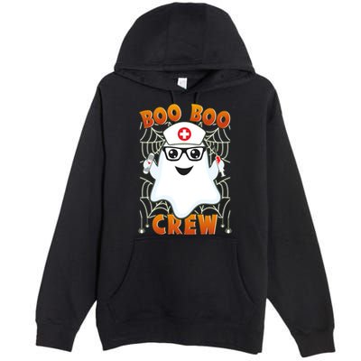 Funny Halloween Boo Boo Crew Ghost Nurse Premium Pullover Hoodie