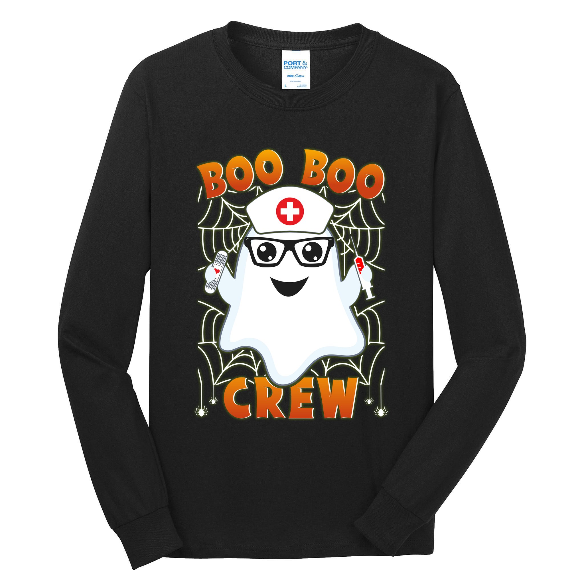 Funny Halloween Boo Boo Crew Ghost Nurse Tall Long Sleeve T-Shirt