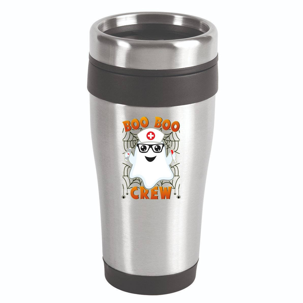 Funny Halloween Boo Boo Crew Ghost Nurse 16oz Travel Tumbler