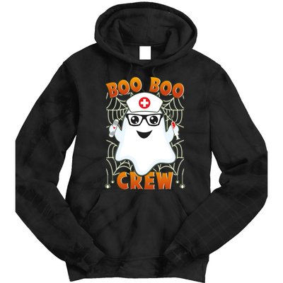 Funny Halloween Boo Boo Crew Ghost Nurse Tie Dye Hoodie