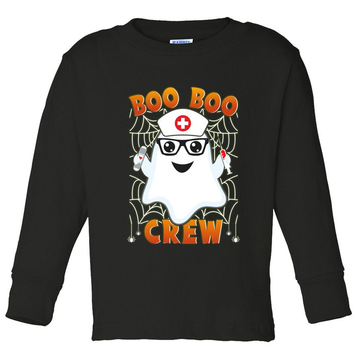 Funny Halloween Boo Boo Crew Ghost Nurse Toddler Long Sleeve Shirt