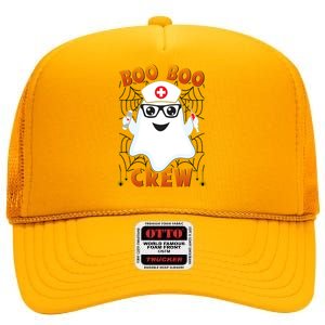 Funny Halloween Boo Boo Crew Ghost Nurse High Crown Mesh Back Trucker Hat