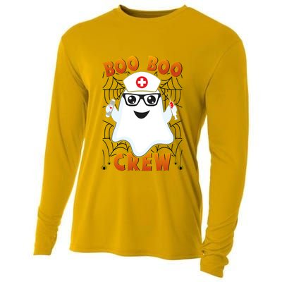 Funny Halloween Boo Boo Crew Ghost Nurse Cooling Performance Long Sleeve Crew
