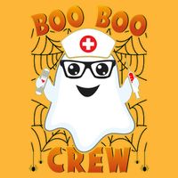 Funny Halloween Boo Boo Crew Ghost Nurse Baby Bodysuit
