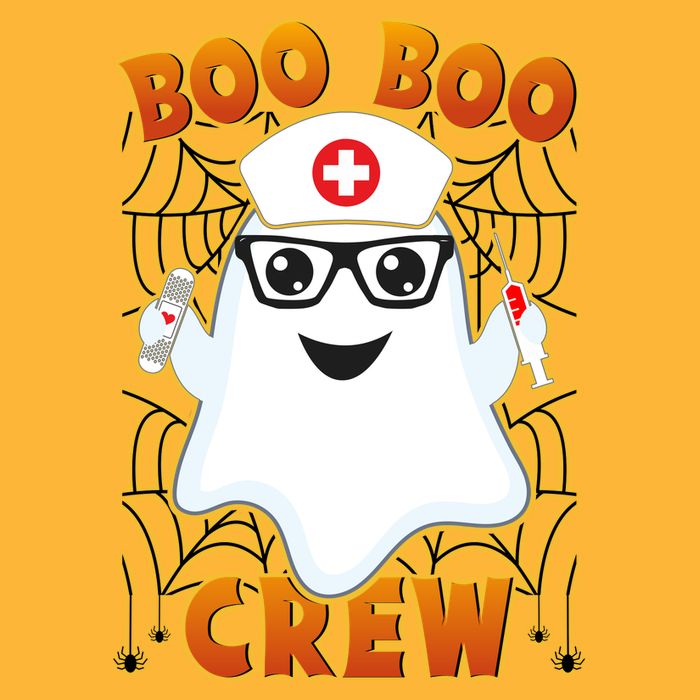Funny Halloween Boo Boo Crew Ghost Nurse Baby Bodysuit