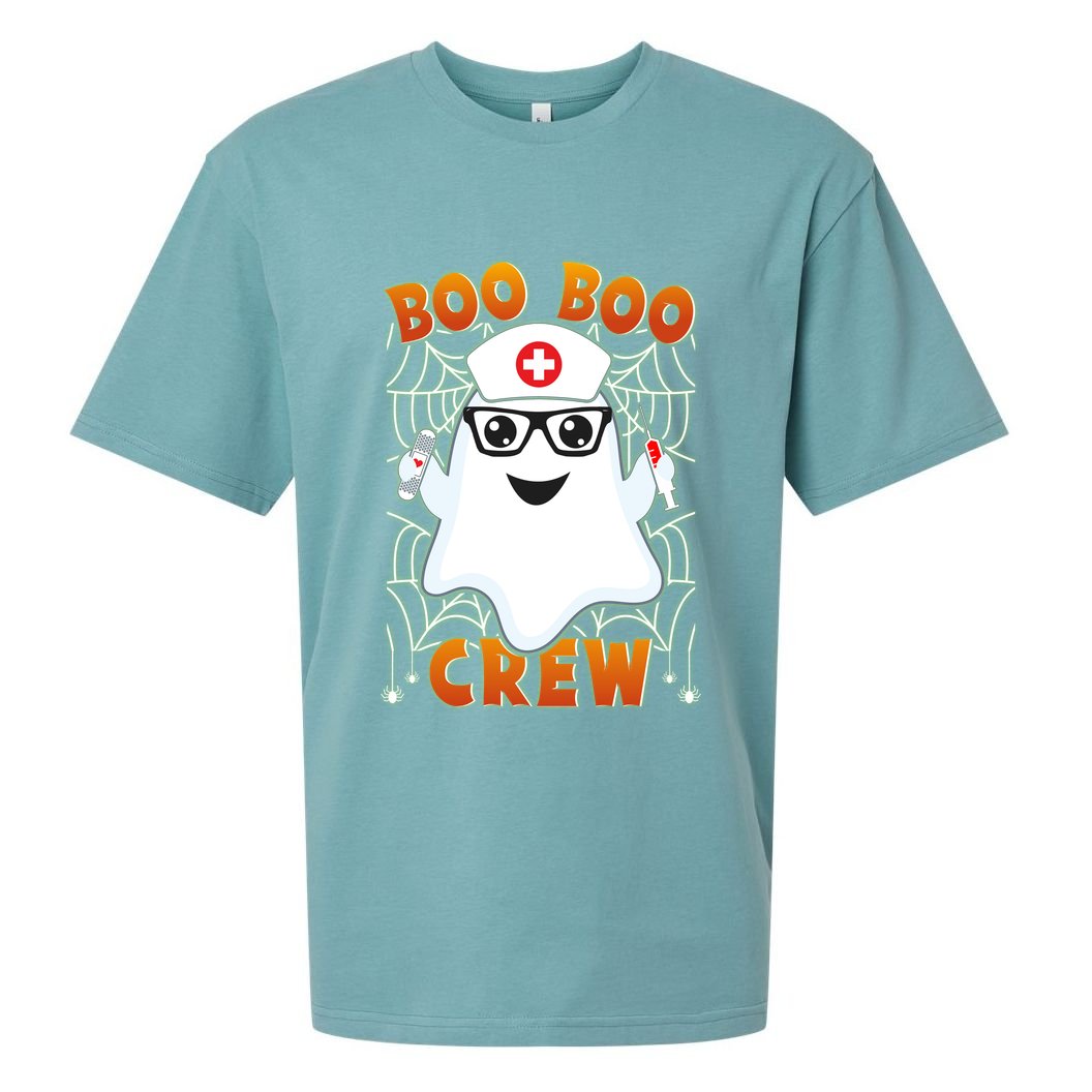 Funny Halloween Boo Boo Crew Ghost Nurse Sueded Cloud Jersey T-Shirt