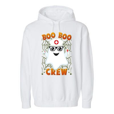 Funny Halloween Boo Boo Crew Ghost Nurse Garment-Dyed Fleece Hoodie