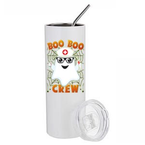 Funny Halloween Boo Boo Crew Ghost Nurse Stainless Steel Tumbler