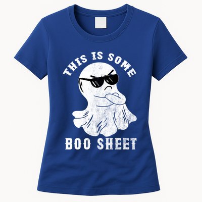 Funny Halloween Boo Ghost Costume This Is Some Boo Sheet Gift Womens T-Shirt