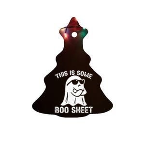 Funny Halloween Boo Ghost Costume This Is Some Boo Sheet Ceramic Tree Ornament