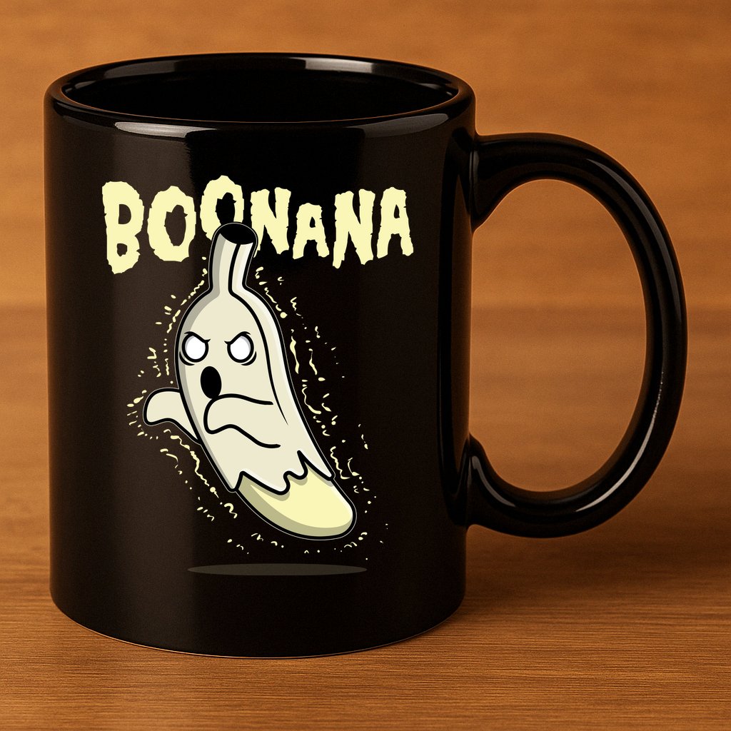 Funny Halloween Boonana Ghost Banana 11oz C Handle Ceramic Mug
