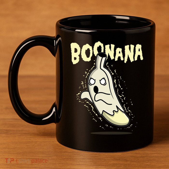 Funny Halloween Boonana Ghost Banana 11oz C Handle Ceramic Mug