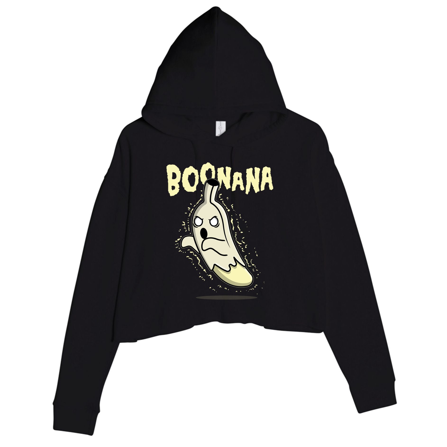 Funny Halloween Boonana Ghost Banana Crop Fleece Hoodie