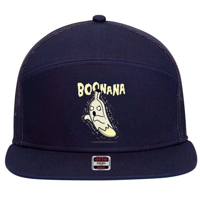 Funny Halloween Boonana Ghost Banana 7 Panel Mesh Trucker Snapback Hat