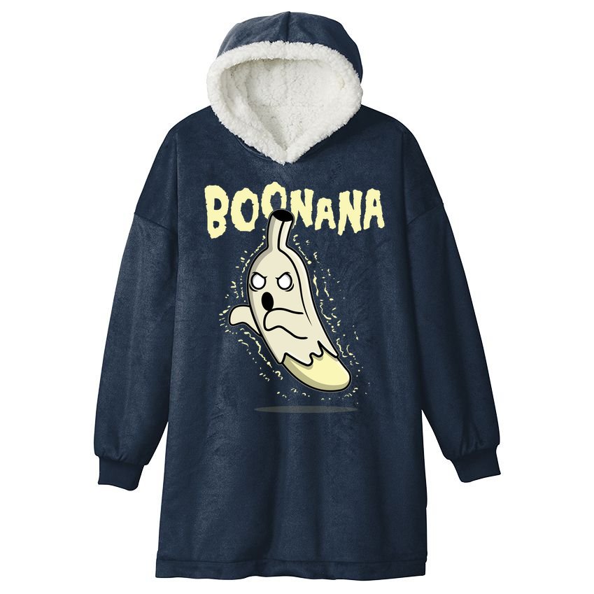 Funny Halloween Boonana Ghost Banana Hooded Wearable Blanket